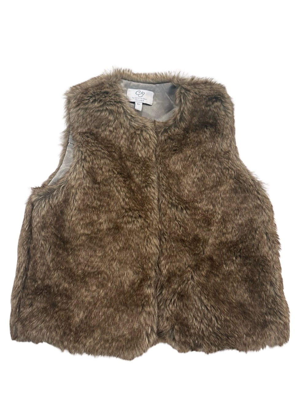 EUC CZ by Carolina Zapf Girls Size 8 Faux Fur Vest - Brown
